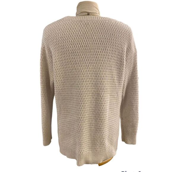 Gap Boyfriend Cable Knit Swtr Cream XL Ctn/Poly/Wool Blend Fisherman Weekend - Picture 3 of 12